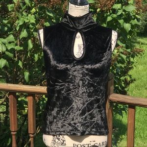 Black Velvet Key Hole Blouse